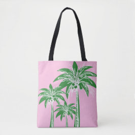 Pink Green Palm Tree Preppy Girly Beach Tasche