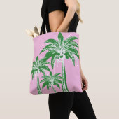 Pink Green Palm Tree Preppy Girly Beach Tasche (Von Nahem)