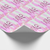 Pink green pastel 21st birthday simple name date g geschenkpapier (Ecke)