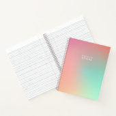 Pink Green Pastel Ombre Gradient Abstrakt Name Notizblock (Innenseite)