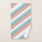 Pink Green Pastel Ombre Multi - Streifen Badhandtuch Set (Handtuch)