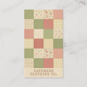 Pink Green Patchwork Quilt Rustikales Bauernhaus B Visitenkarte (Vorderseite)