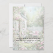 Pink Green Patio Garden Setting Birthday | Einladung (Rückseite)