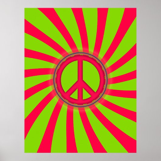 PINK & GREEN PEACE SIGN DESIGN POSTER (Vorne)