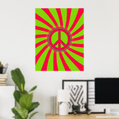 PINK & GREEN PEACE SIGN DESIGN POSTER (Heimbüro)