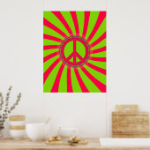 PINK & GREEN PEACE SIGN DESIGN POSTER (Küche)