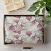 Pink & Green Peonies Muster Seidenpapier (Geschenk)