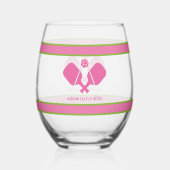 Pink Green Personalisiert Custom Text Picklebal Weinglas Ohne Stiel (Vorderseite)