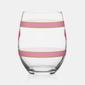 Pink Green Personalisiert Custom Text Picklebal Weinglas Ohne Stiel (Links)