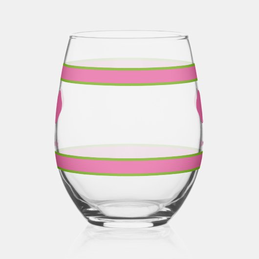 Pink Green Personalisiert Custom Text Picklebal Weinglas Ohne Stiel (Links)