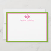 Pink Green Personalisiert Name Fun Pickleball Mitteilungskarte (Vorderseite)