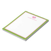 Pink Green Personalisiert Name Fun Pickleball Notizblock (Rotiert)