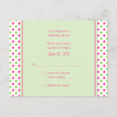 Pink Green Polka Dot Daisy Bat Mitzvah Replik Card RSVP Karte (Rückseite)