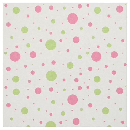 Pink Green Polka Dot Geometrie Stoff (Muster)