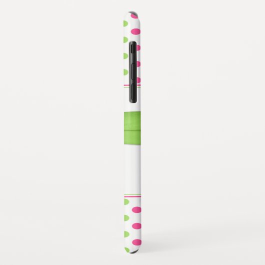 Pink Green Polka Dot Gerbera Daisy Case-Mate iPhone Hülle (Hinten/Links)