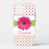 Pink Green Polka Dot Gerbera Daisy iPhone Case-Mate iPhone Hülle (Rückseite)