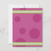 Pink Green Polka Dot Ribbon Baby Dusche Einladung (Rückseite)