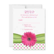 Pink & Green Polka Dots Bat Mitzvah Replik Card