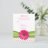 Pink & Green Polka Dots Bat Mitzvah Replik Card RSVP Karte (Stehend Vorderseite)