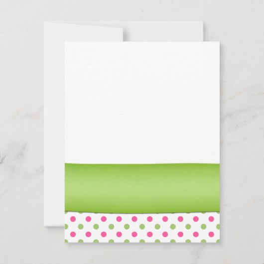 Pink & Green Polka Dots Bat Mitzvah Replik Card RSVP Karte (Rückseite)
