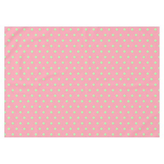 Pink Green Polka Dots Tischdecke (Vorderseite (Horizontal))