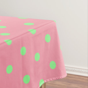 Pink Green Polka Dots Tischdecke