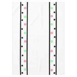Pink Green Polka Dots White Tischdecke