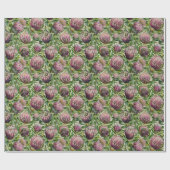 Pink & Green Protea Blume Muster Geschenkpapier (Flach)