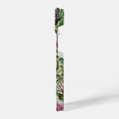 Pink & Green Protea Blume Muster iPhone Hülle (Linke Seite)