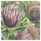 Pink & Green Protea Blume Muster Stoff (Nahaufnahme)