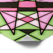 Pink & Green Psychedelic Kaleidoscope Mandala Poster (Ecke)