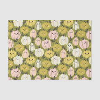 Pink & Green Pumpkins Tissue Paper Seidenpapier