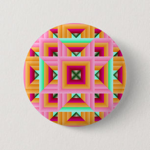 Pink Green Quilt Muster 3 Button