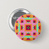 Pink Green Quilt Muster 3 Button (Vorne & Hinten)