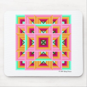 Pink Green Quilt Muster 3 Mousepad