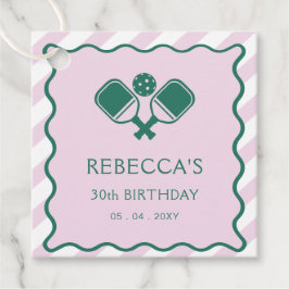 Pink Green Retro Pickleball 30. Geburtstag Geschenkanhänger