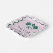 Pink Green Retro Pickleball 30. Geburtstag Pappteller (Gewinkelt)