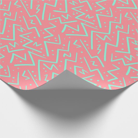 Pink & Green Retro Psychedelic Design Geschenkpapier (Ecke)