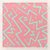 Pink & Green Retro Psychedelic Design Glasuntersetzer (Vorderseite)