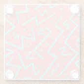 Pink & Green Retro Psychedelic Design Glasuntersetzer (Rückseite)