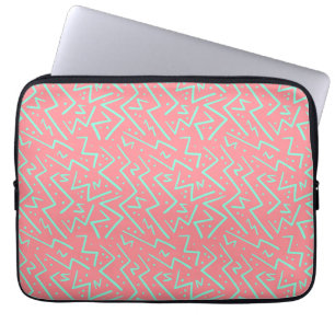 Pink & Green Retro Psychedelic Design Laptopschutzhülle