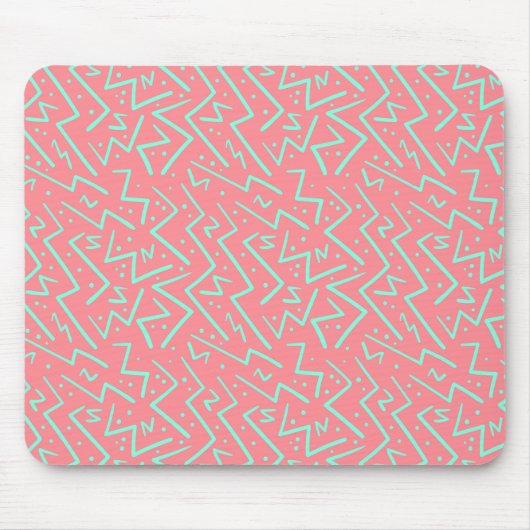 Pink & Green Retro Psychedelic Design Mousepad (Vorne)