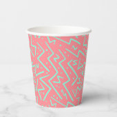 Pink & Green Retro Psychedelic Design Pappbecher (Rückseite)