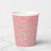Pink & Green Retro Psychedelic Design Pappbecher (Rechts)