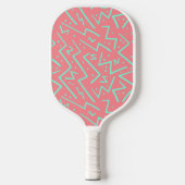 Pink & Green Retro Psychedelic Design Pickleball Schläger (Vorderseite)