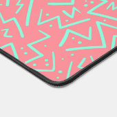 Pink & Green Retro Psychedelic Design Schreibtischunterlage (Ecke)