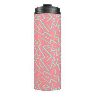 Pink & Green Retro Psychedelic Design Thermosbecher