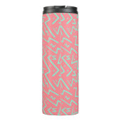 Pink & Green Retro Psychedelic Design Thermosbecher (Rückseite)