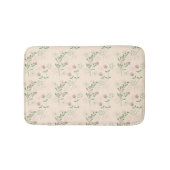 Pink Green Retro Y2K 70er Blume Muster Badematte (Vorderseite)
