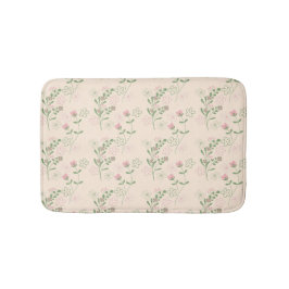 Pink Green Retro Y2K 70er Blume Muster Badematte